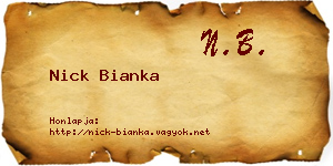 Nick Bianka névjegykártya