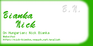 bianka nick business card